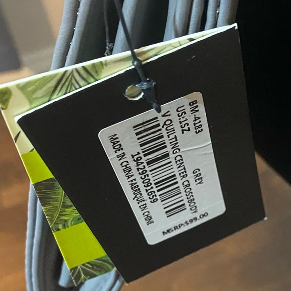 Badgley Mischka Gray and Gold Crossbody Bag || Gray - Picture 5 of 16